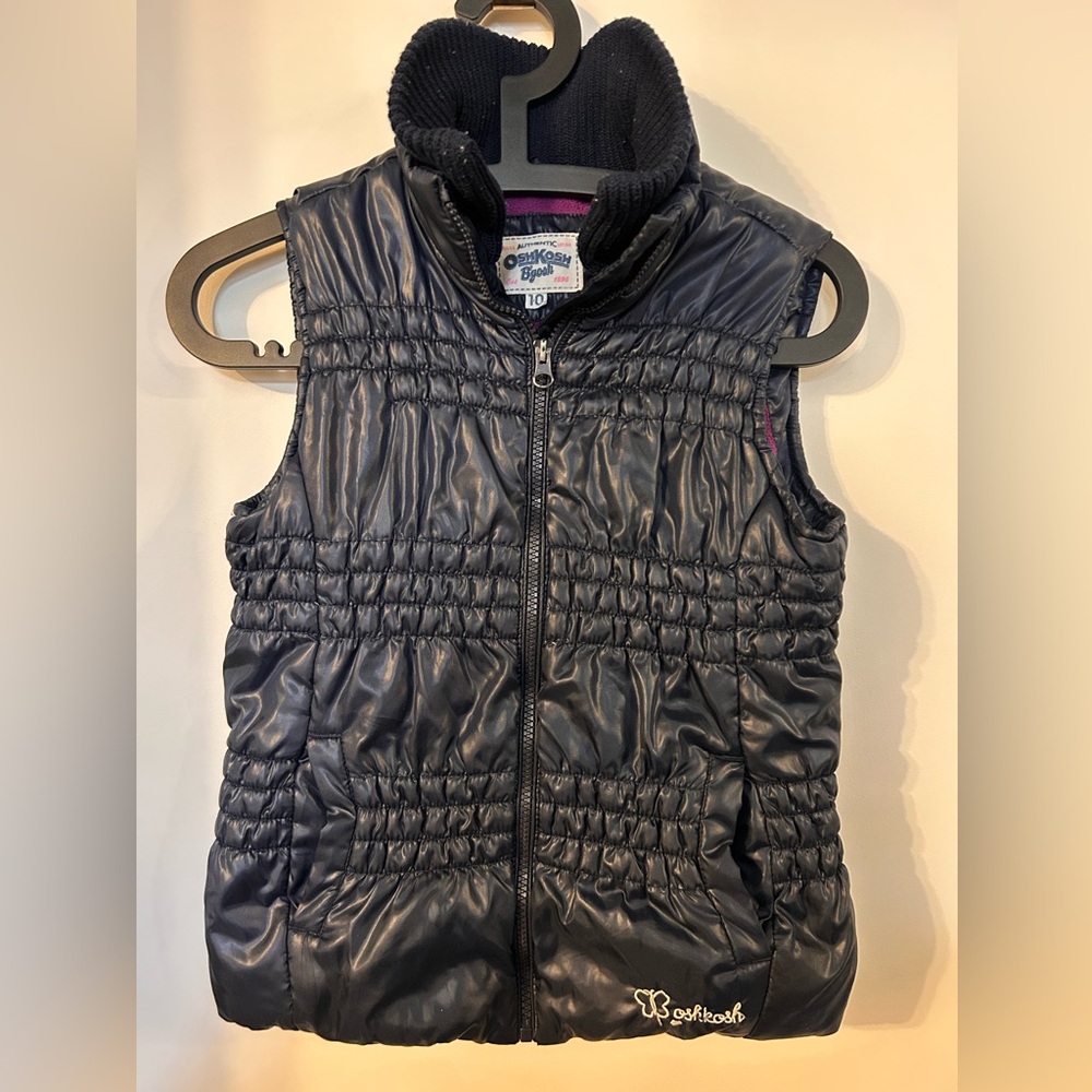 OshKosh B'gosh Kids Navy Quilted Puffer Vest size 10